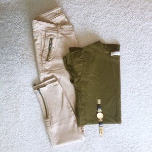 Khaki skinny jeans